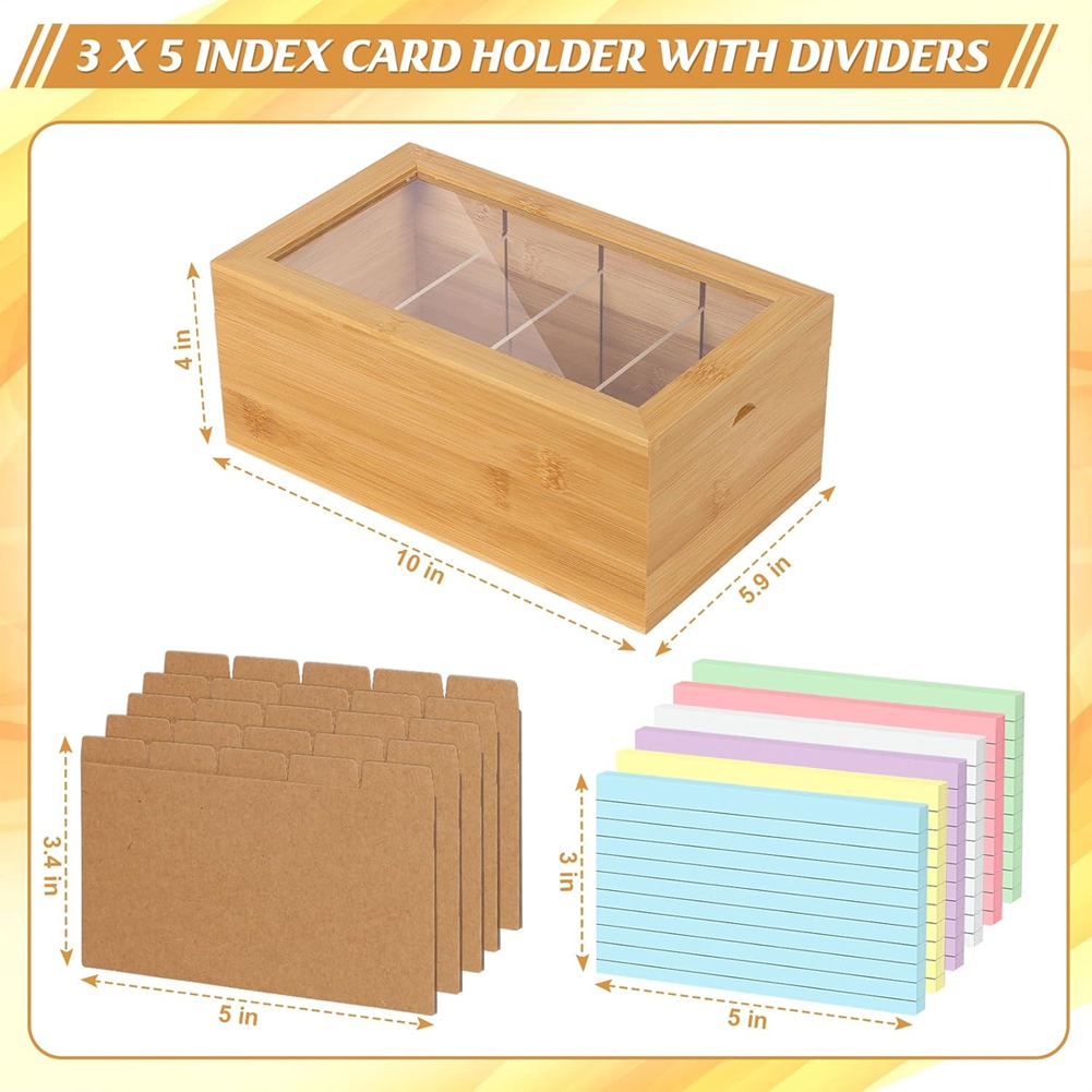 Card Index Box - Organizer na karty indeksowe ABUA Bamboo,