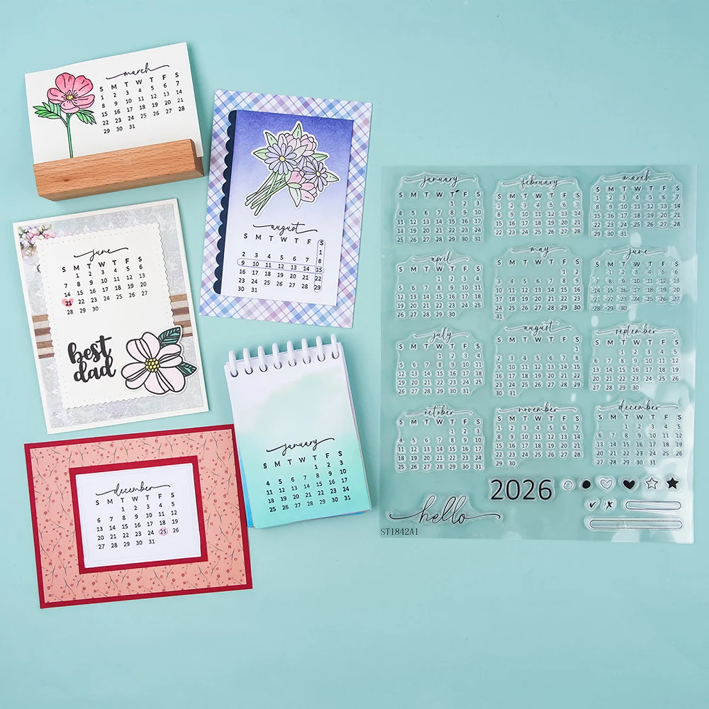 Rubber Date Stamp - Stempel silikonowy przezroczysty z datą 2026,